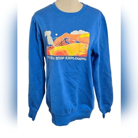 The North Face Never Stop Exploring Blue Sweatshirt - Picture 1 of 5